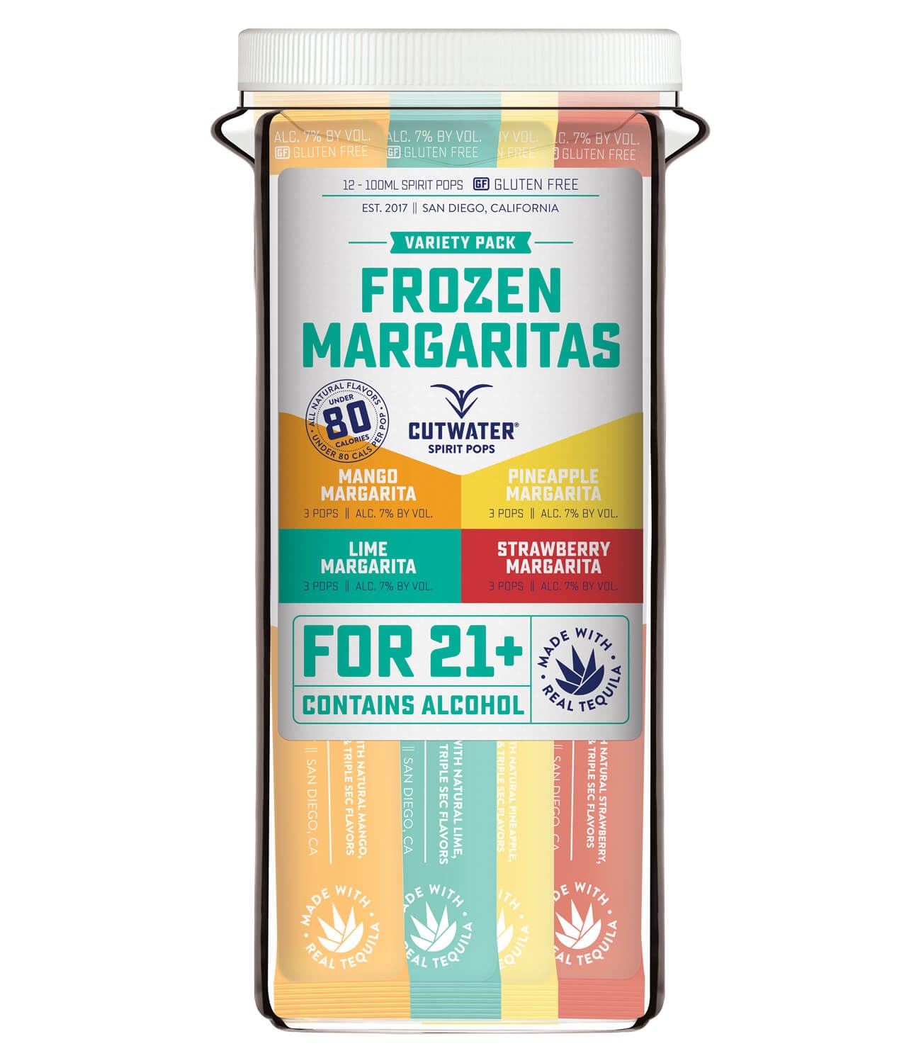 slide 1 of 1, Cutwater Spirits Frozen Margarita Pops, 40.8 fl oz