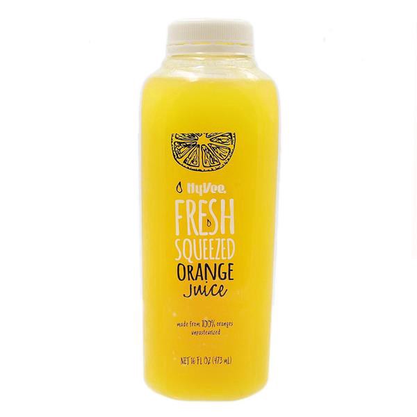 slide 1 of 1, Hy-Vee Fresh Squeezed Orange Juice - 16 fl oz, 16 fl oz