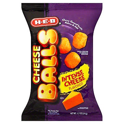 slide 1 of 1, H-E-B Intense Cheese Balls, 1.7 oz