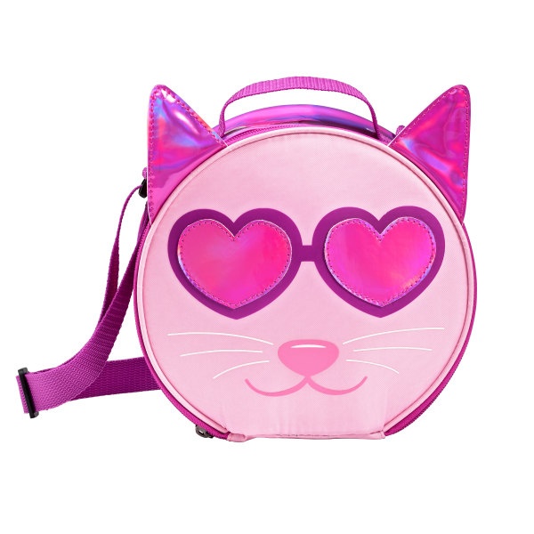 slide 1 of 1, Fit & Fresh Camilla Cat Lunch Bag, Pink, 1 ct