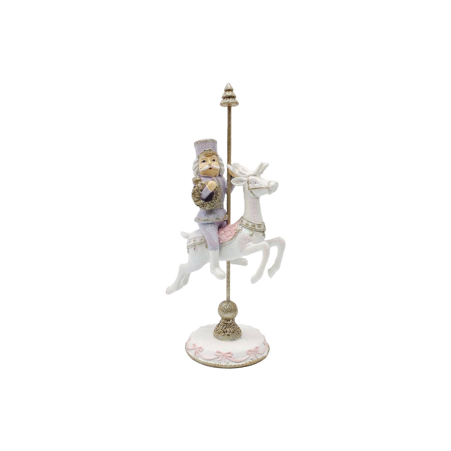slide 3 of 3, 12" Lavender & Gold Carousel Soldier Tabletop Decor By Ashland, 12 in