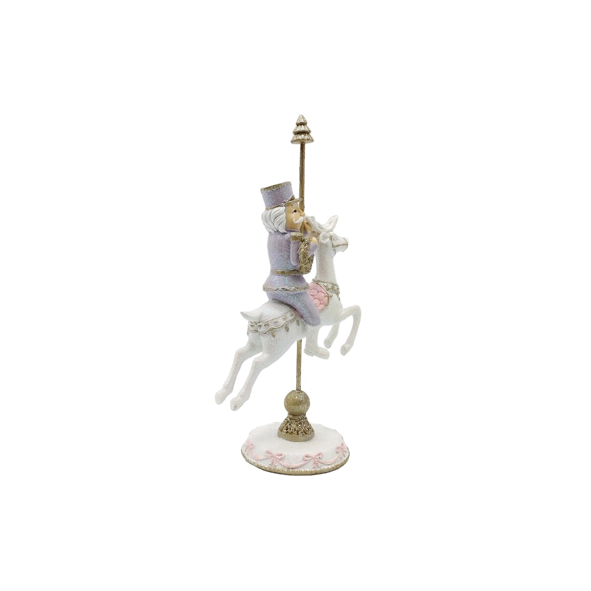 slide 2 of 3, 12" Lavender & Gold Carousel Soldier Tabletop Decor By Ashland, 12 in