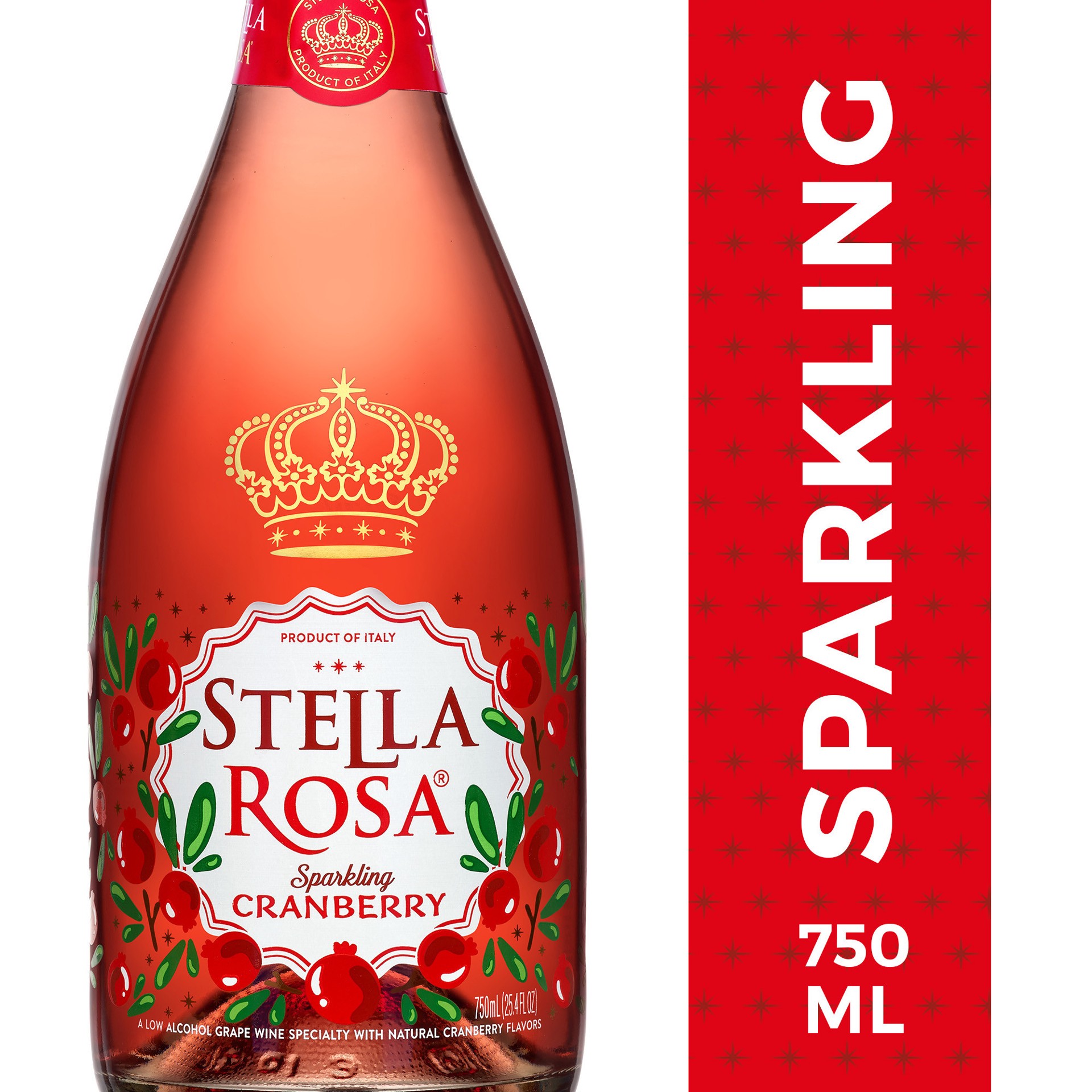 slide 4 of 6, Stella Rosa Sparkling Cranberry Semi-Sweet Rose Wine 750ml, 750 ml