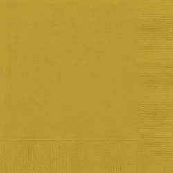 Unique Industries Gold Beverage Napkins, 20 Count