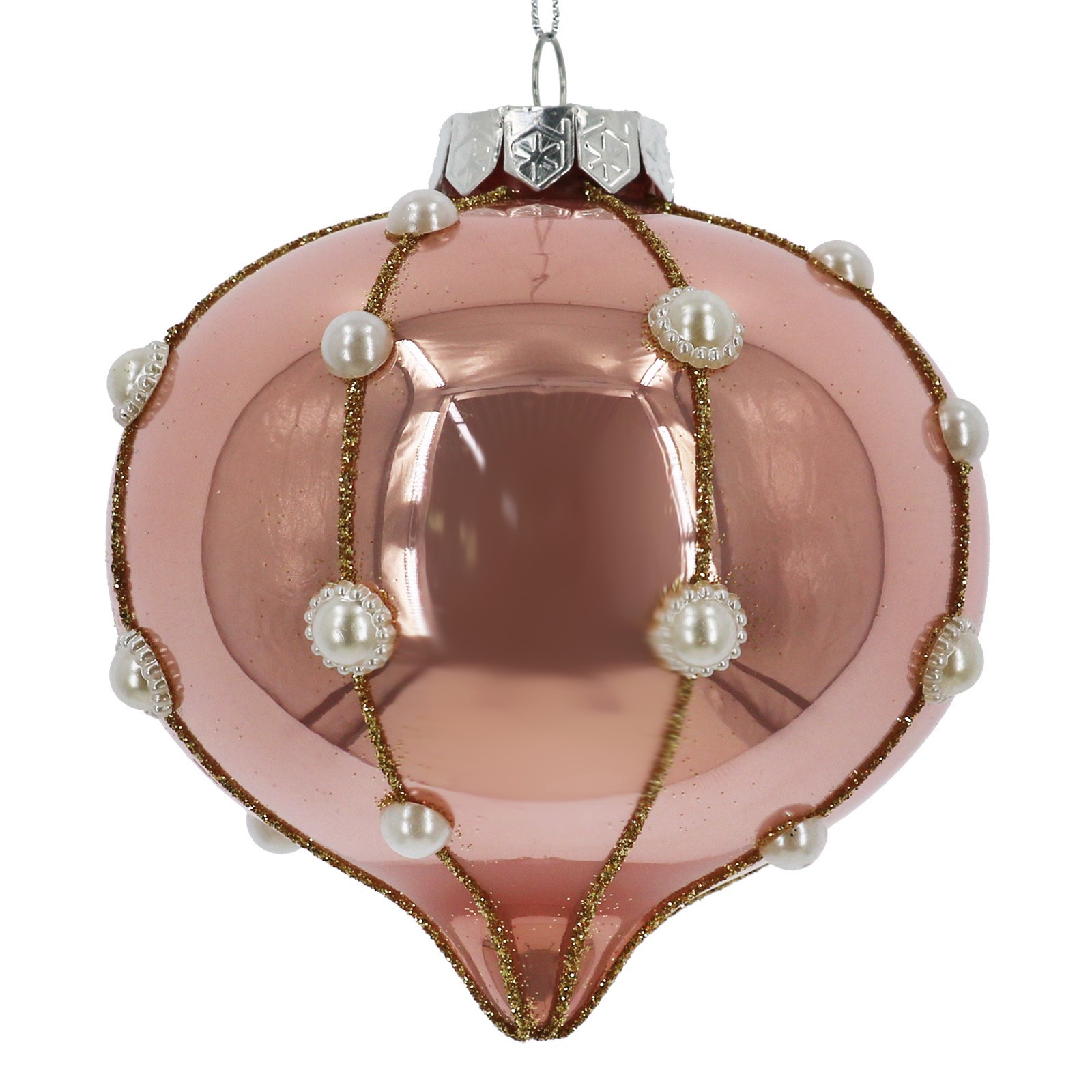 slide 2 of 2, 4" Beaded Glass Onion Ornament By Ashland, 3.5 in x 3.5 in x 4.125 in