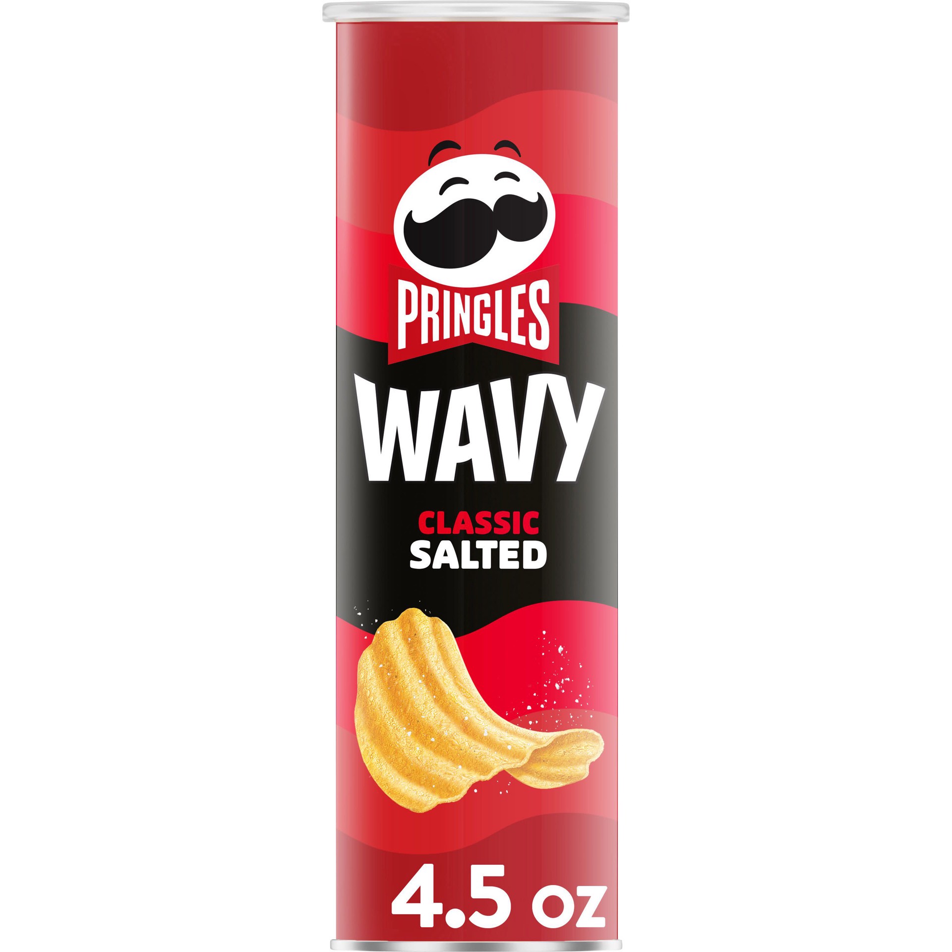 slide 1 of 3, Pringles Wavy Pringles Potato Crisps Chips, Classic Salted, 4.5 oz, 4.5 oz