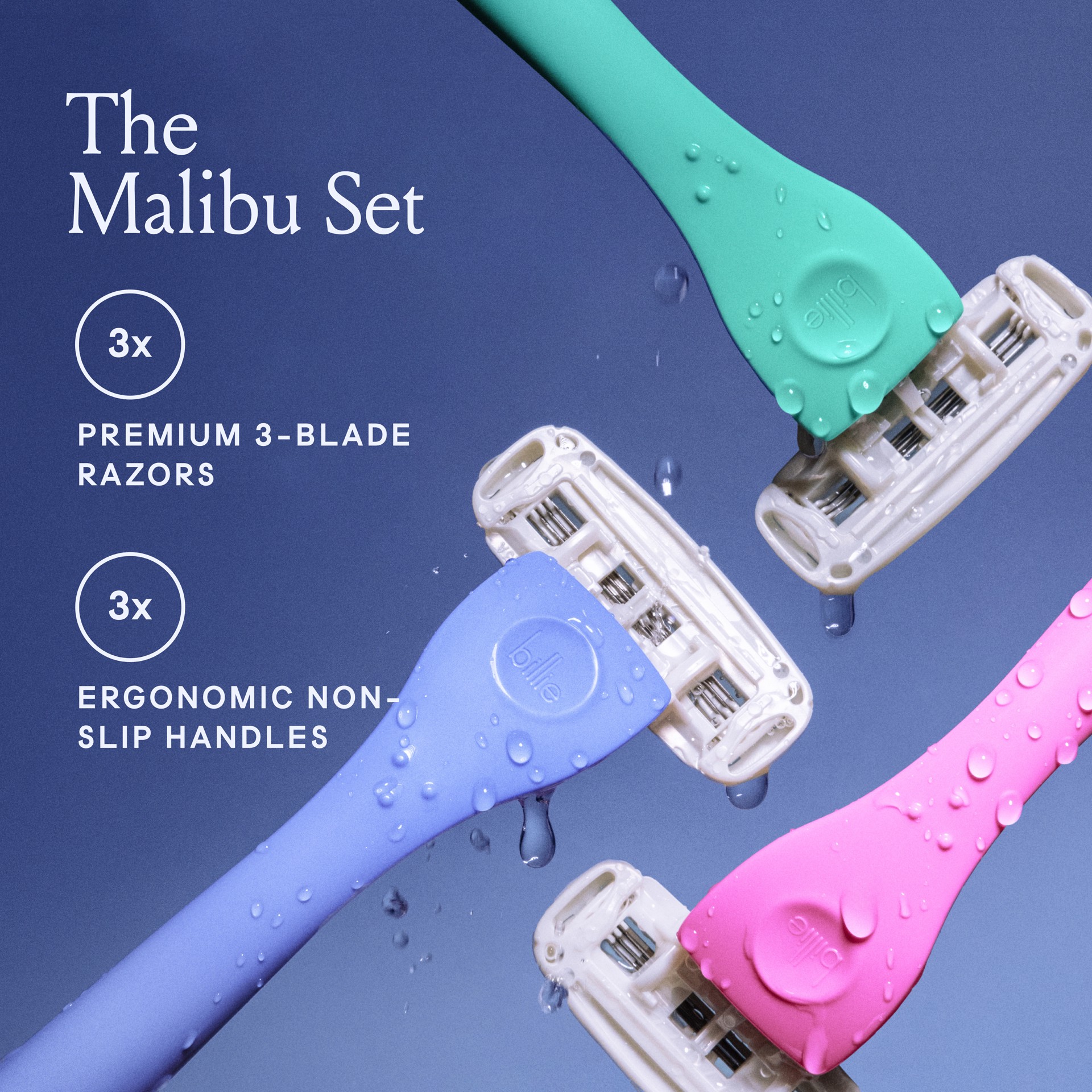slide 8 of 10, Billie The Malibu Set Disposable Razor, 3 Ct, 3 ct