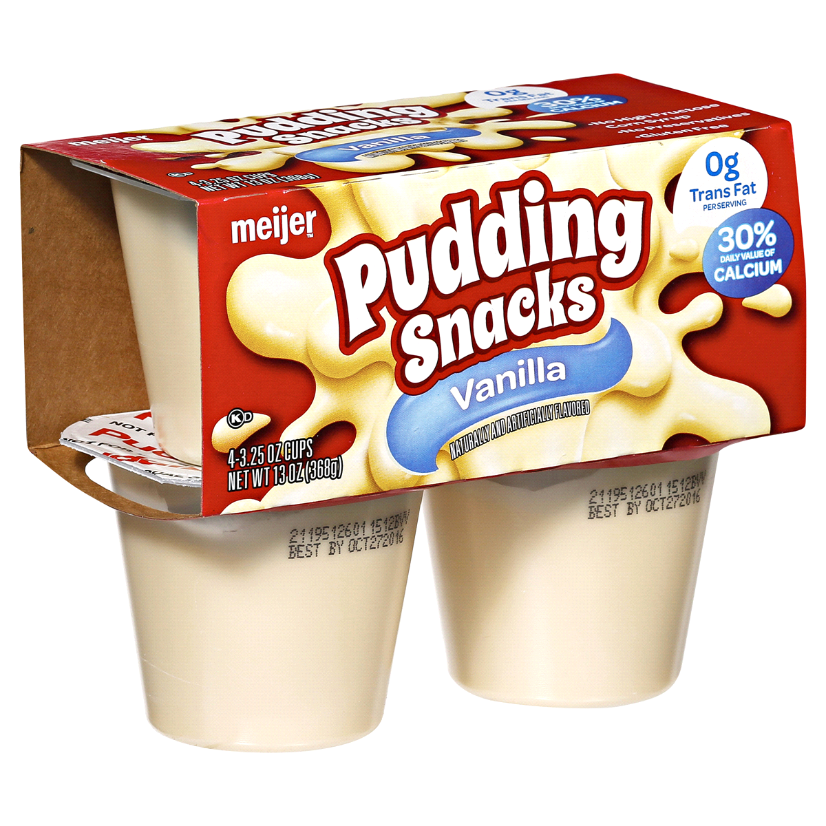 slide 4 of 6, Meijer Vanilla Pudding Snacks, 4 ct