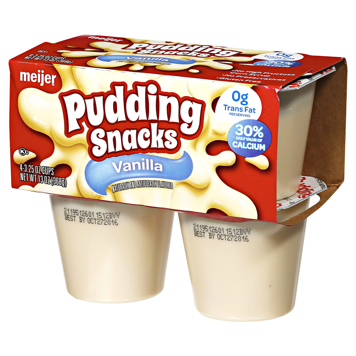 slide 5 of 6, Meijer Vanilla Pudding Snacks, 4 ct