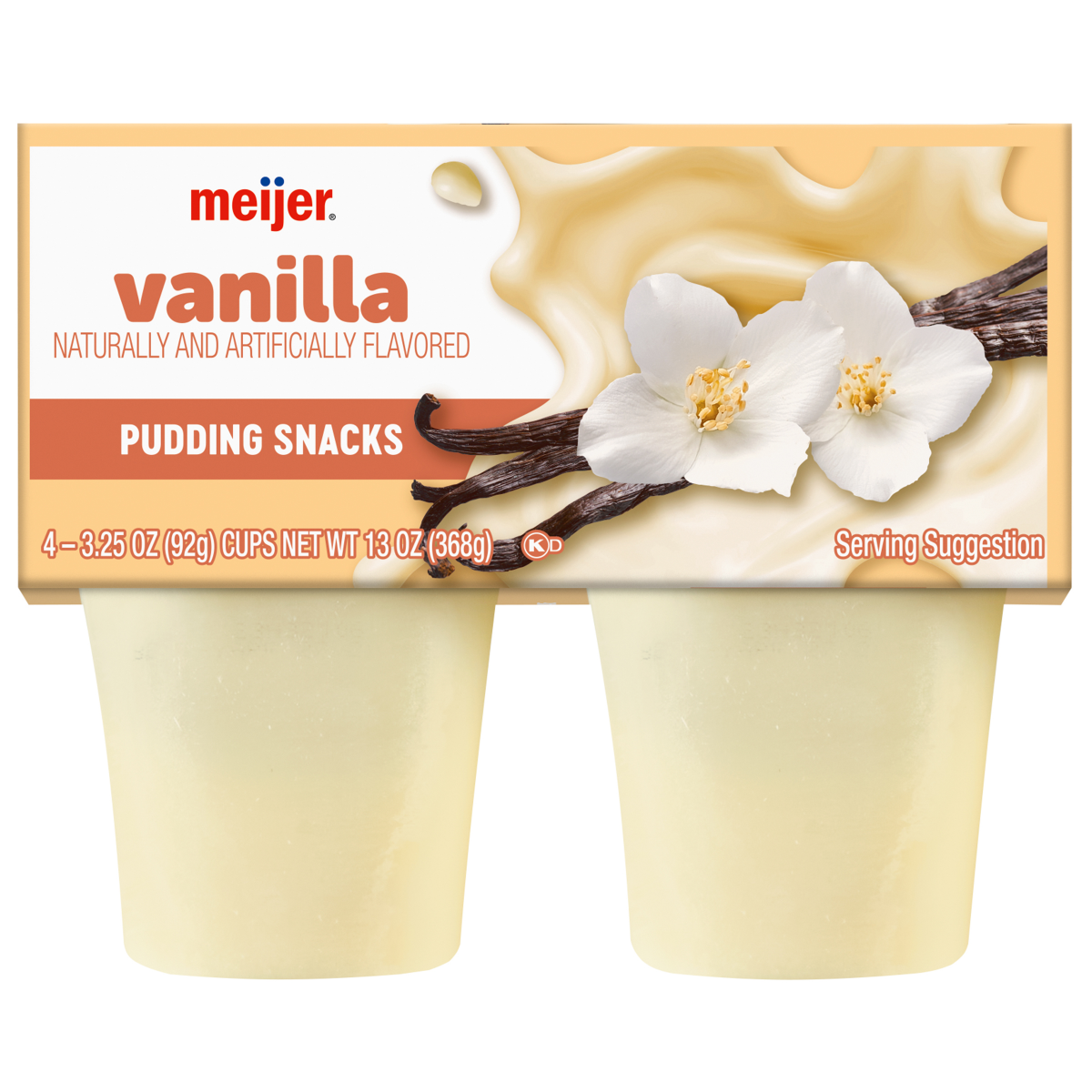 slide 1 of 6, Meijer Vanilla Pudding Snacks, 4 ct