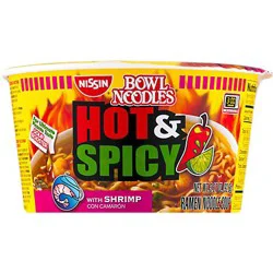 Nissin Bowl Noodles Ramen Noodle Soup Hot & Spicy With Shrimp Flavor - 3.27 Oz