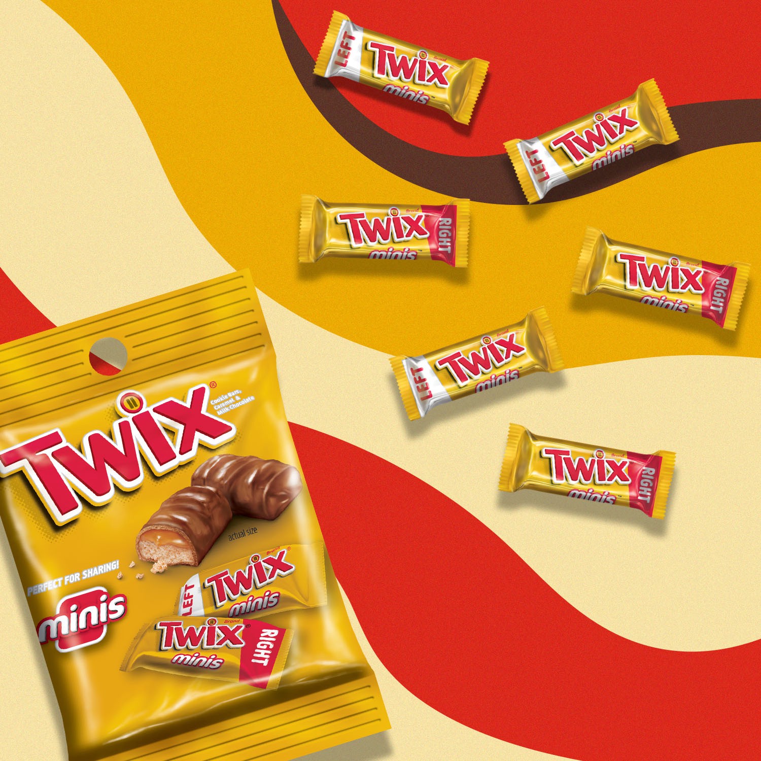 slide 2 of 3, TWIX Caramel Minis Size Chocolate Cookie Candy Bars, 2.83 oz. Pack, 2.83 oz