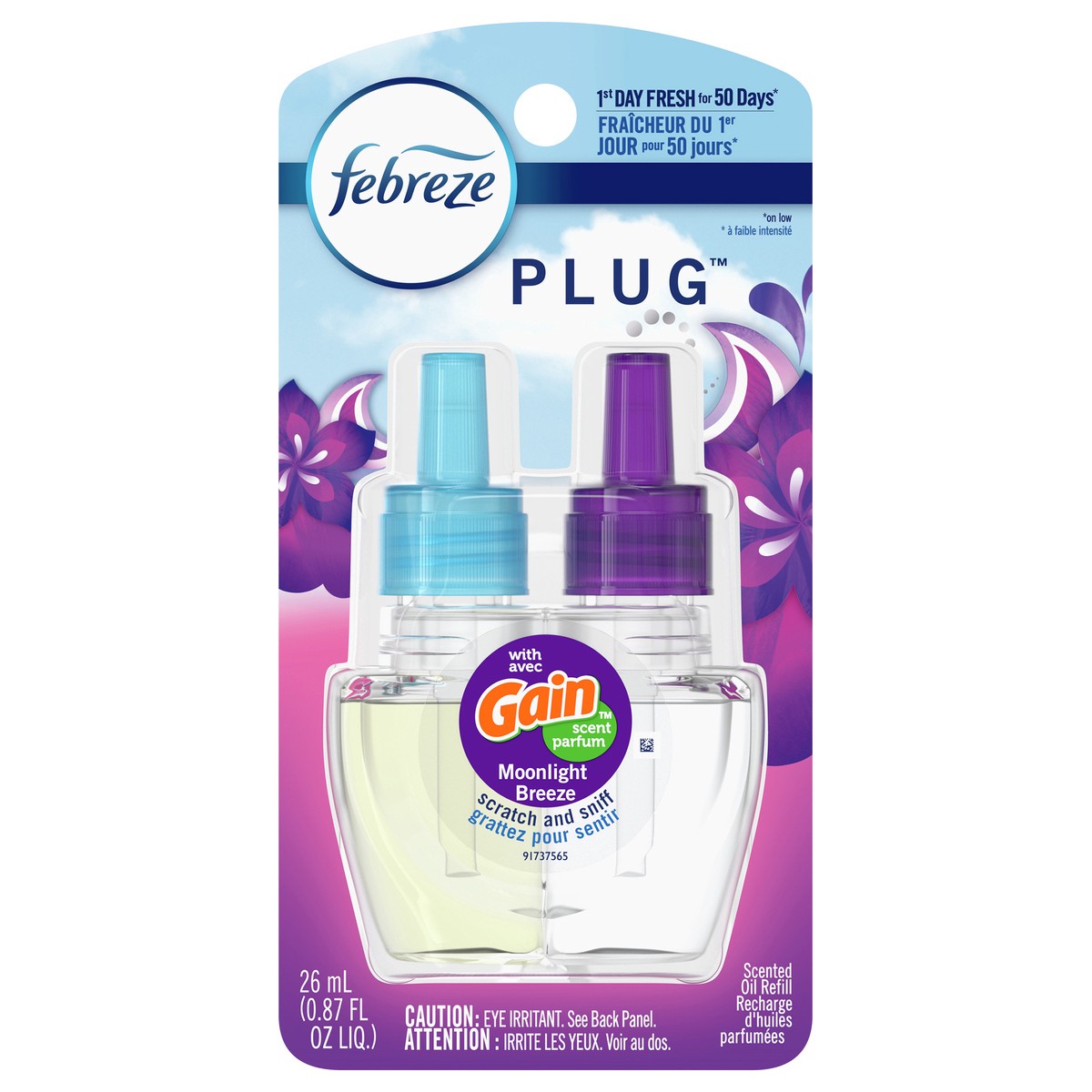 slide 1 of 3, Febreze Moonlight Breez Plug Oil Refill Air Fresh 2Ct, 0.87 fl