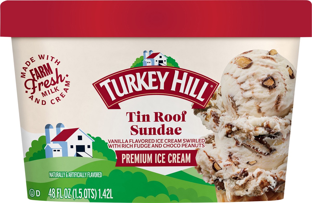 slide 1 of 2, Turkey Hill Tin Roof Sundae, 48 fl oz