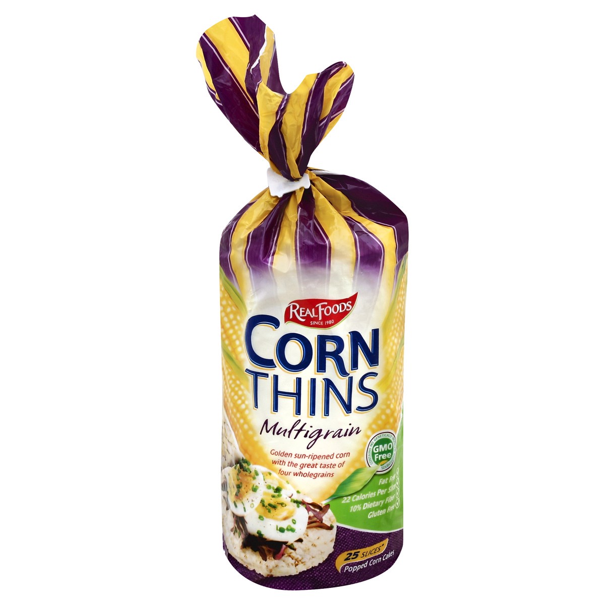 slide 4 of 6, Del Real Foods Real Foods Corn Thins Multigr, 5.3 oz