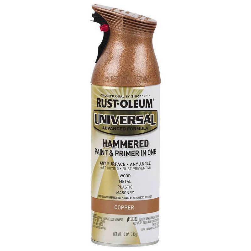 slide 4 of 6, Rust-Oleum 12oz Universal Hammered Spray Paint Copper, 12 oz