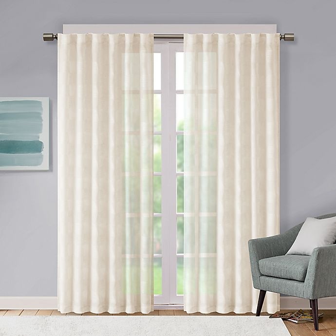 slide 1 of 5, Urban Habitat Kenzie Jacquard Rod Pocket Window Curtain Panel - White, 95 in