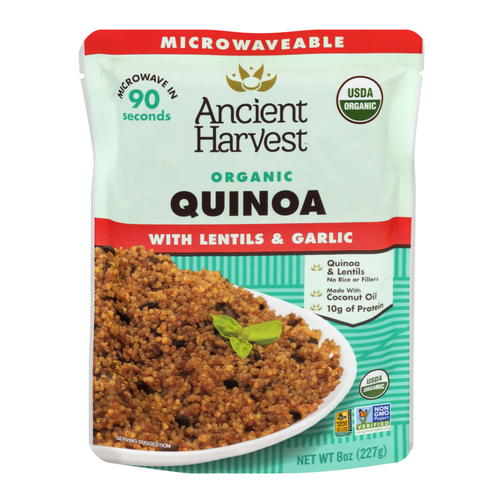 slide 1 of 1, Ancient Harvest Quinoa W/Lentils & Garlic, 8 oz