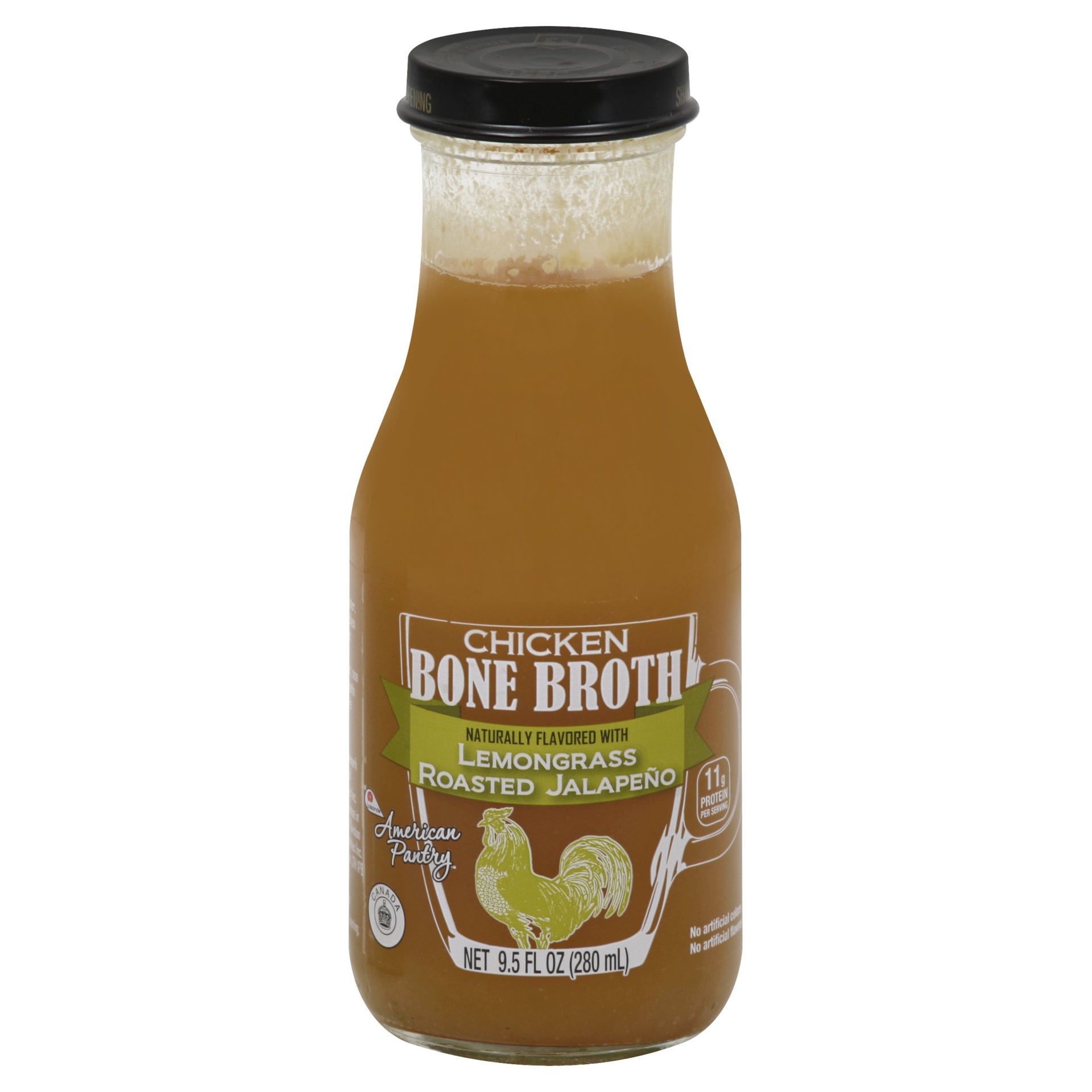 slide 1 of 1, American Pantry Lemongrass Roasted Jalapeno Bone Broth, 9.5 oz