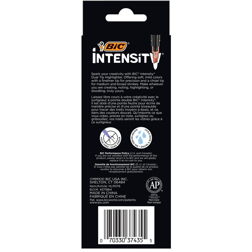 slide 1 of 2, BIC Intensity Dual Tip Highlighters, 1 ct