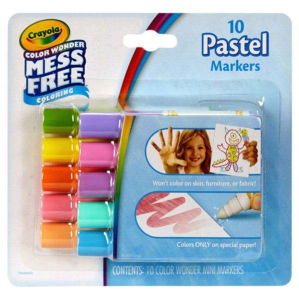 slide 1 of 17, Crayola Color Wonder Mini Markers Pastels, 10 ct