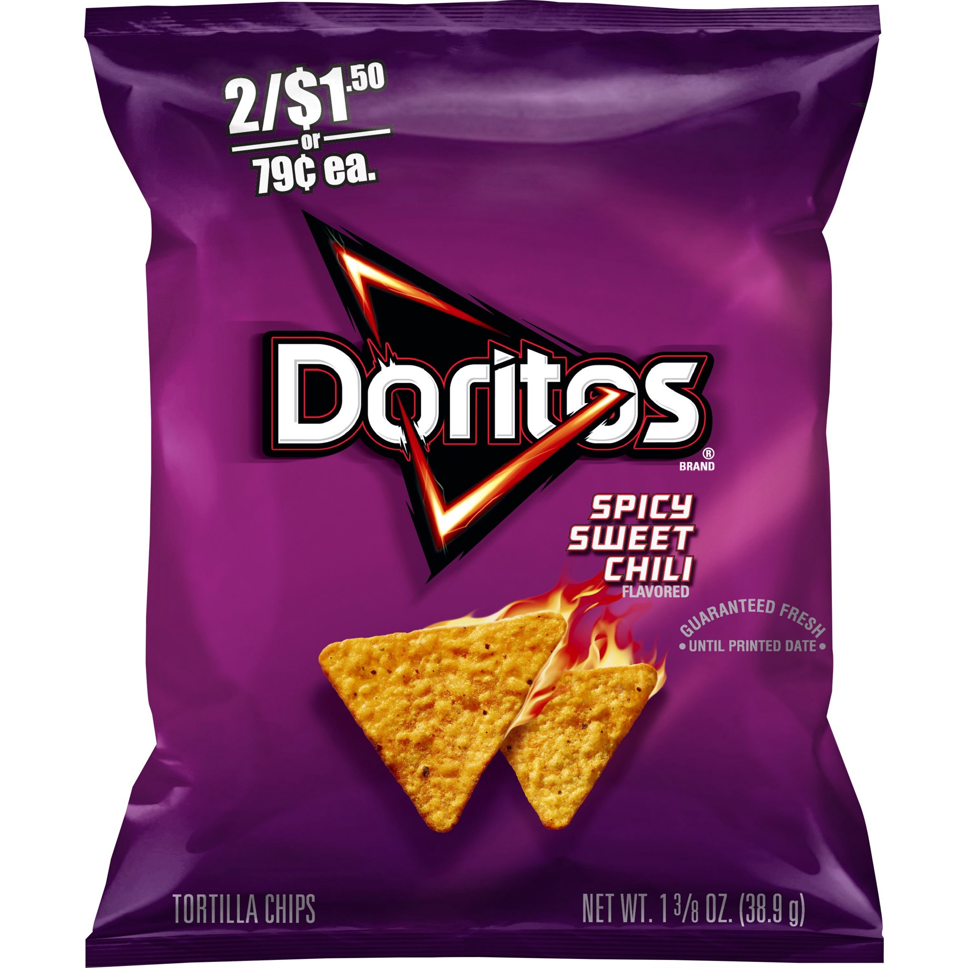 slide 1 of 5, Doritos Tortilla Chips Spicy Sweet Chili 1 3/8 Oz, 1.38 oz