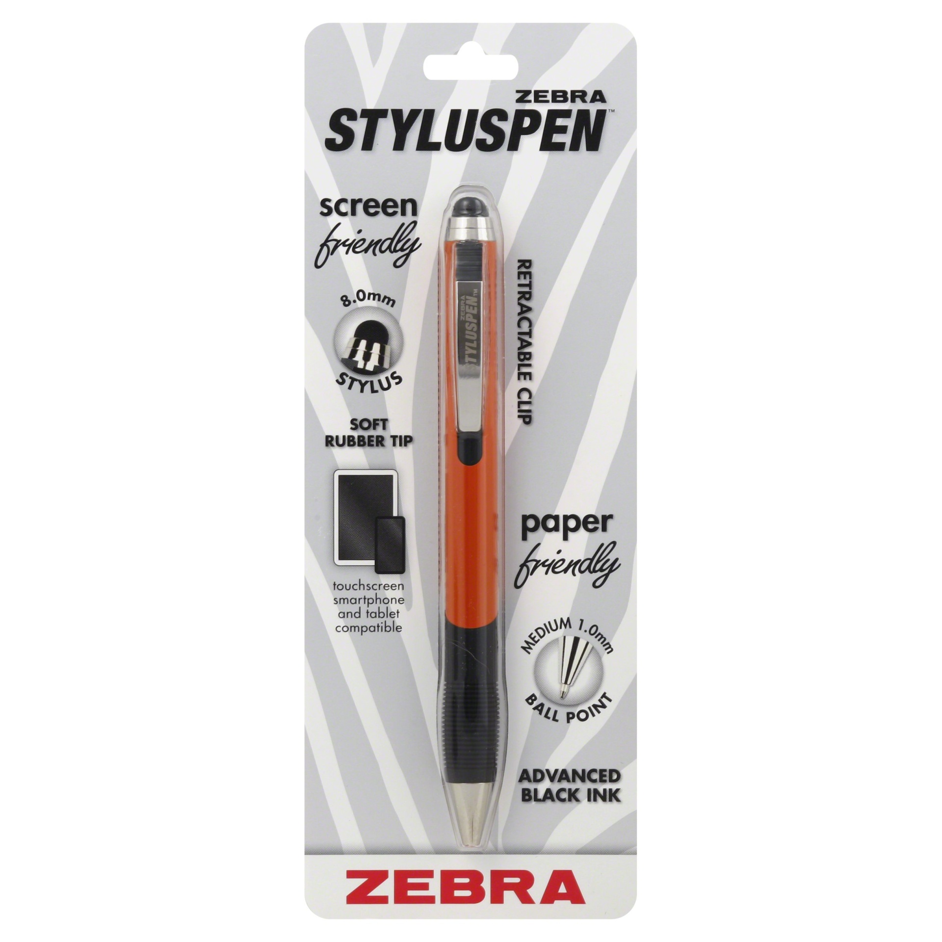 slide 1 of 1, Zebra StylusPen Retractable Ballpoint Pen, Black Ink, 1 ct