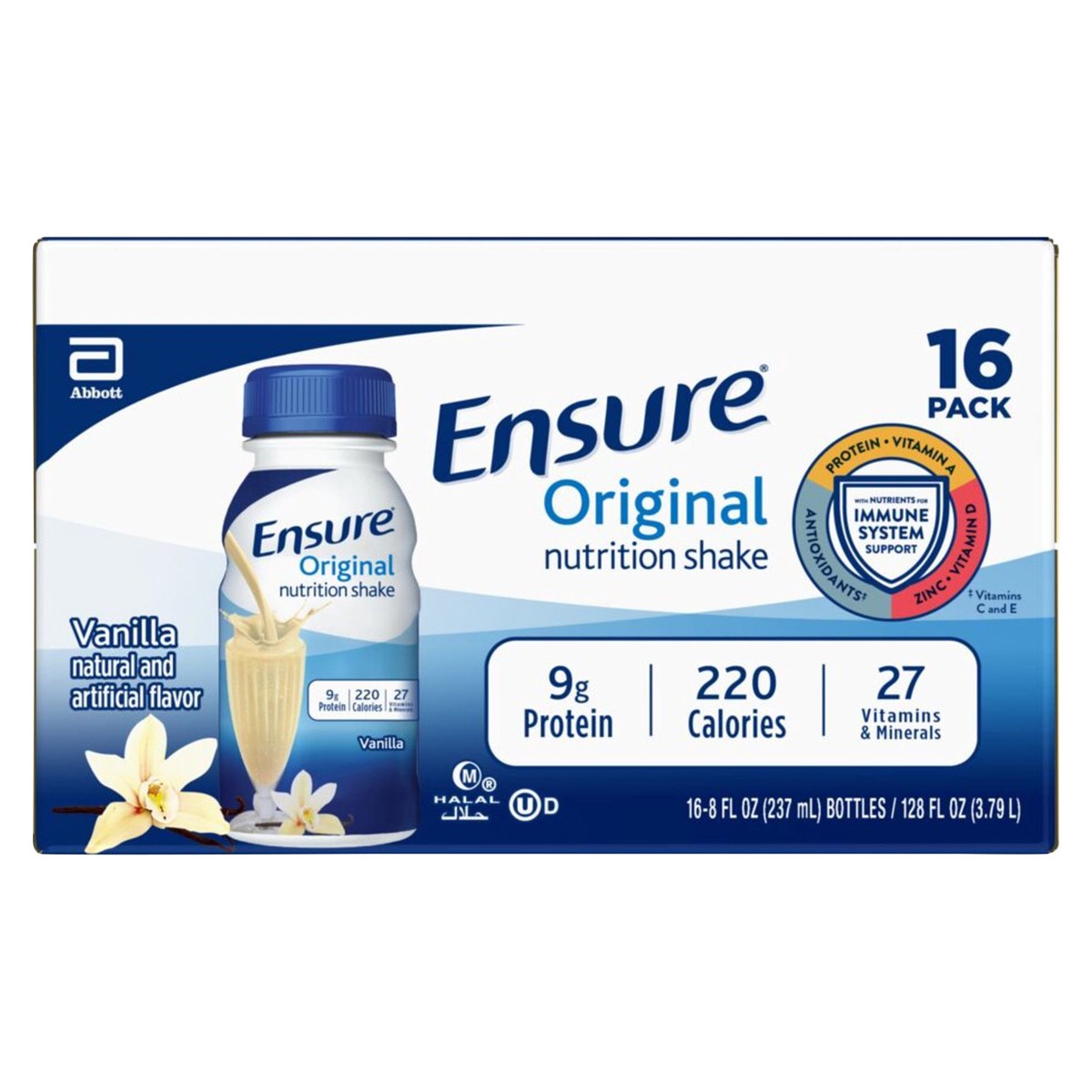 slide 1 of 4, Ensure Complete Balanced Nutrition Nutritional Shake - Vanilla, 16 ct; 8 oz