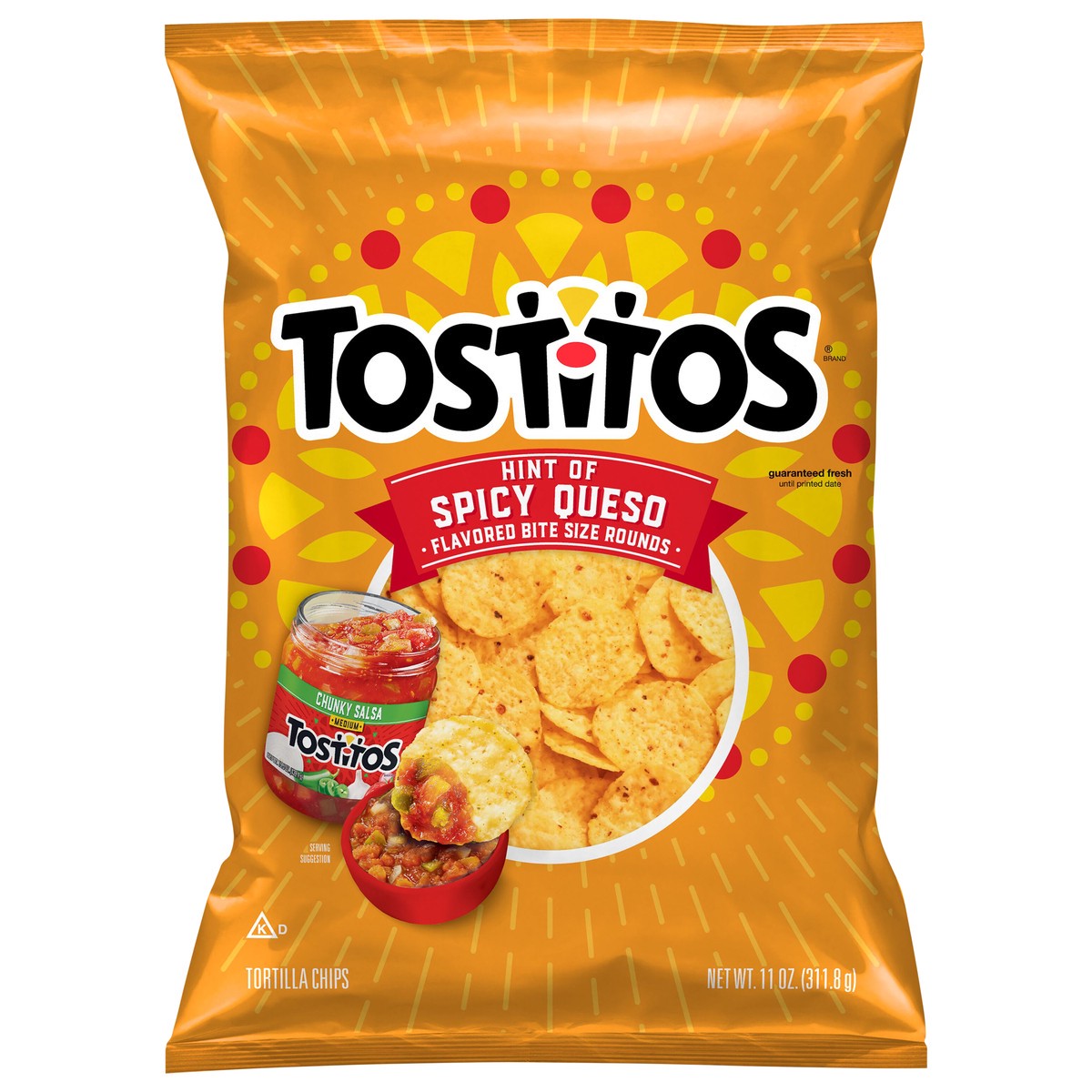 slide 4 of 7, Tostitos Tortilla Chips Hint of Spicy Queso Flavored 11 Oz, 11 oz