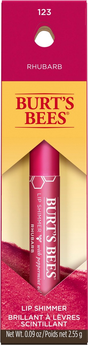 slide 8 of 9, Burt's Bees Rhubarb Lip Shimmer 0.09 oz, 0.09 oz