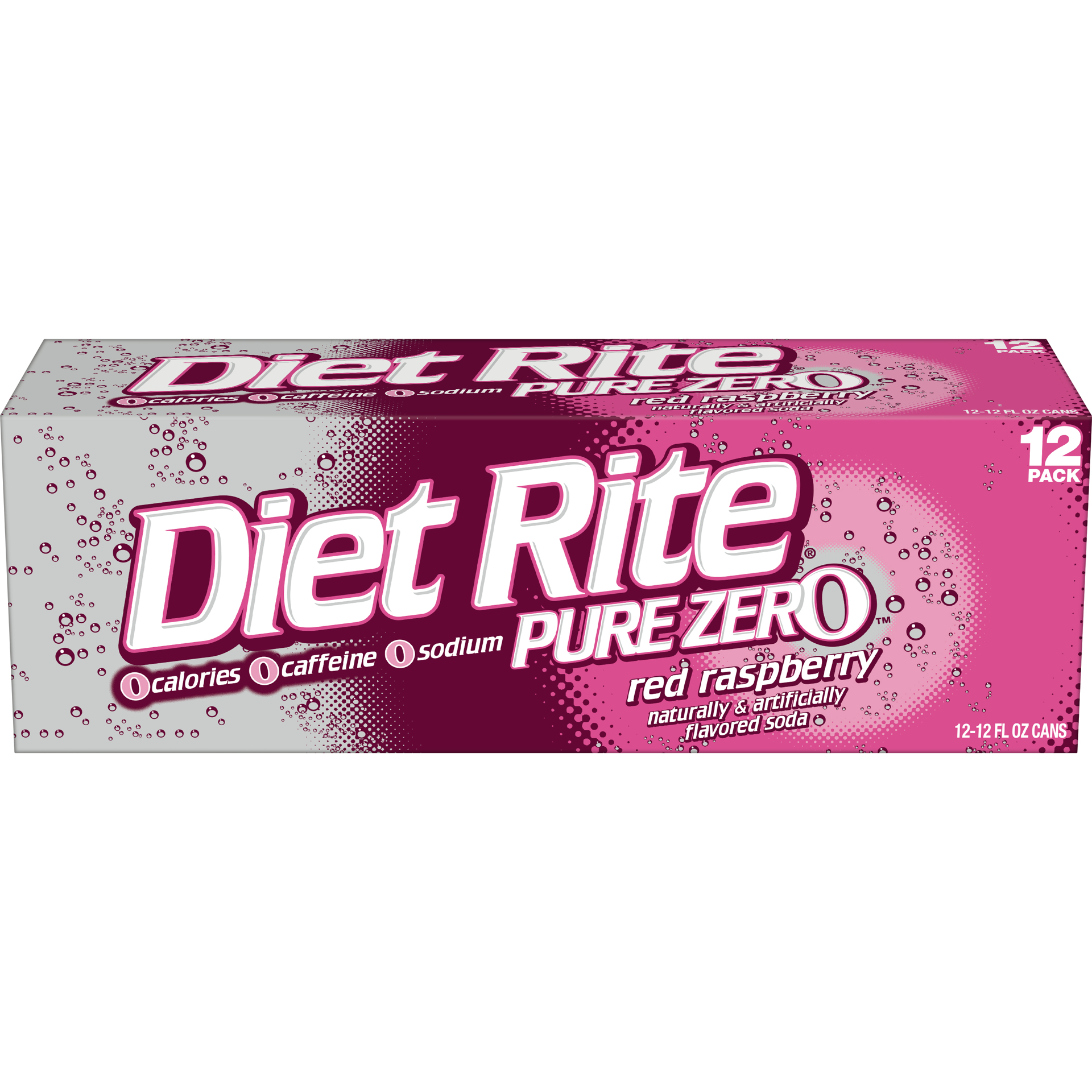 slide 4 of 5, Diet Rite Pure Zero Diet Rite Red Raspberry, 12 oz