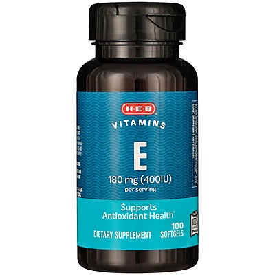 slide 1 of 1, H-E-B Vitamin E 400iu, 100 ct