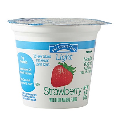 slide 1 of 1, Hill Country Fare Light Nonfat Strawberry Yogurt, 6 oz