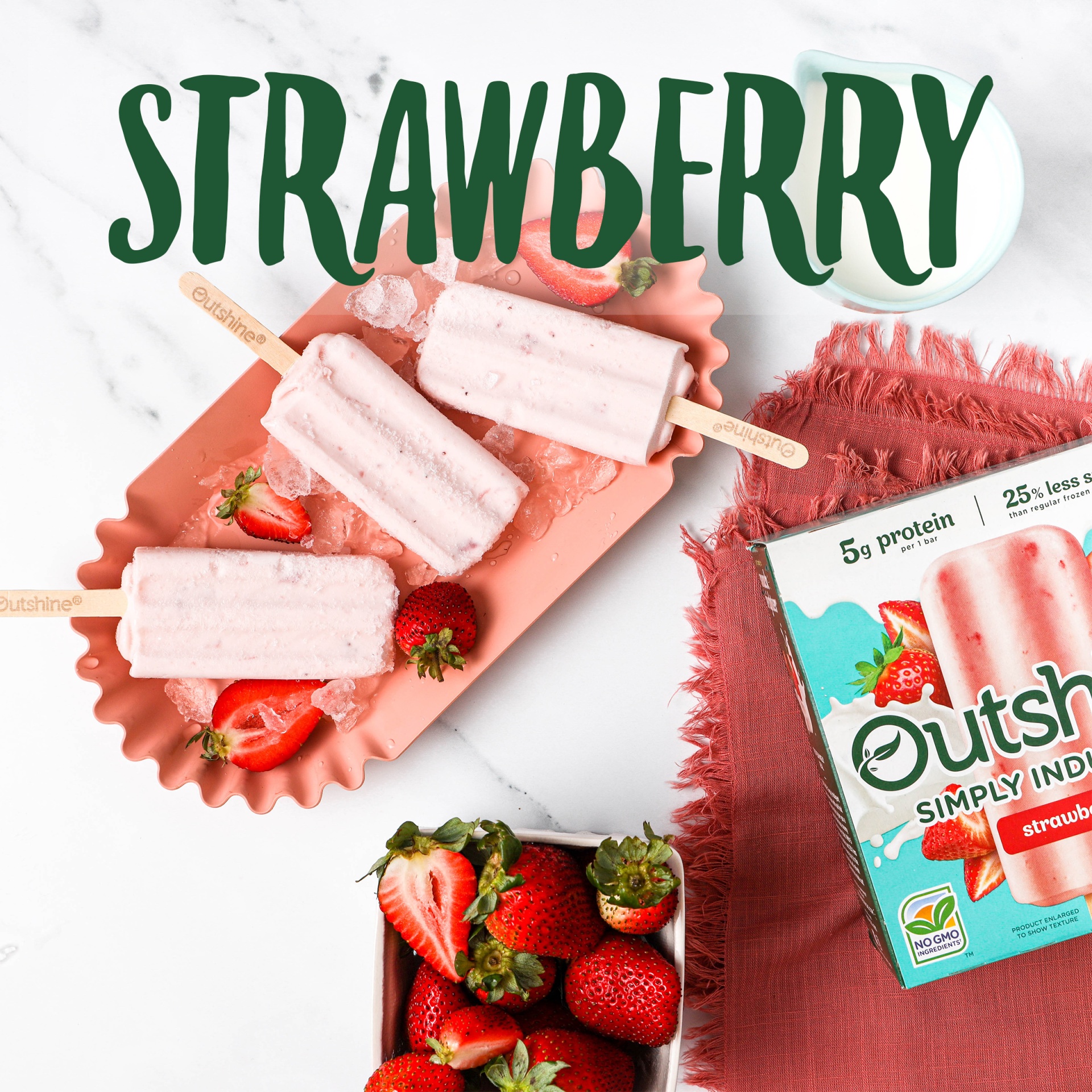 slide 2 of 7, Outshine Simply Indulgent Strawberry Frozen Fruit And Dairy Bars, 14.71 fl oz
