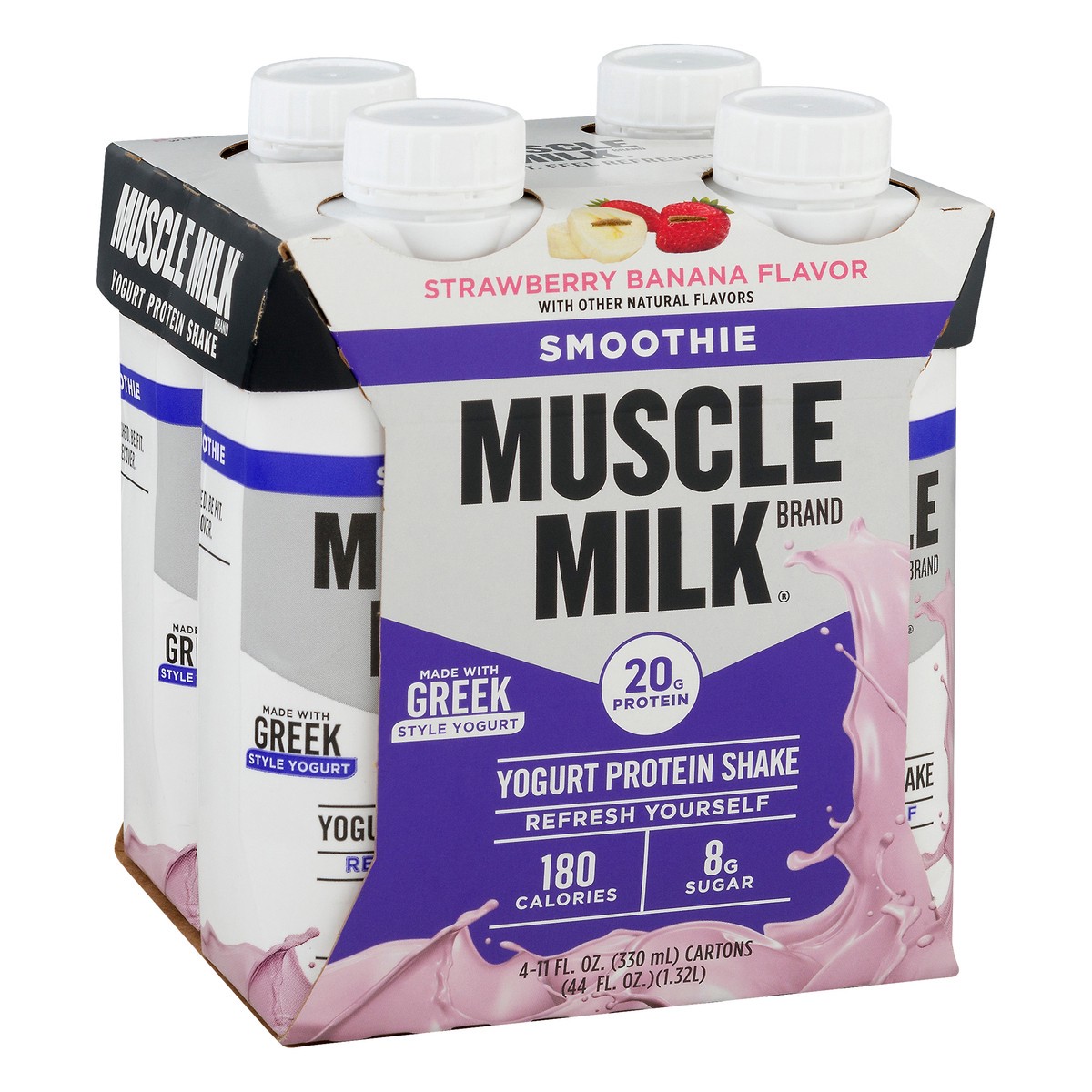 slide 11 of 13, Muscle Milk Smoothie Strawberry Banana Flavor Yogurt Protein Shake 4 ea, 4 ct