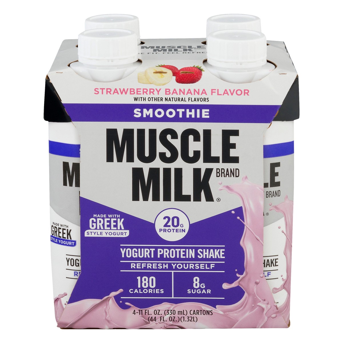 slide 3 of 13, Muscle Milk Smoothie Strawberry Banana Flavor Yogurt Protein Shake 4 ea, 4 ct