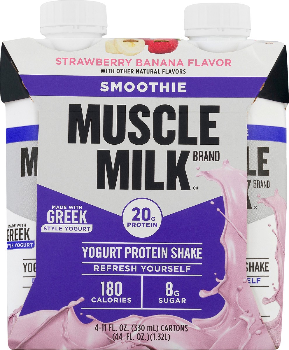 slide 13 of 13, Muscle Milk Smoothie Strawberry Banana Flavor Yogurt Protein Shake 4 ea, 4 ct