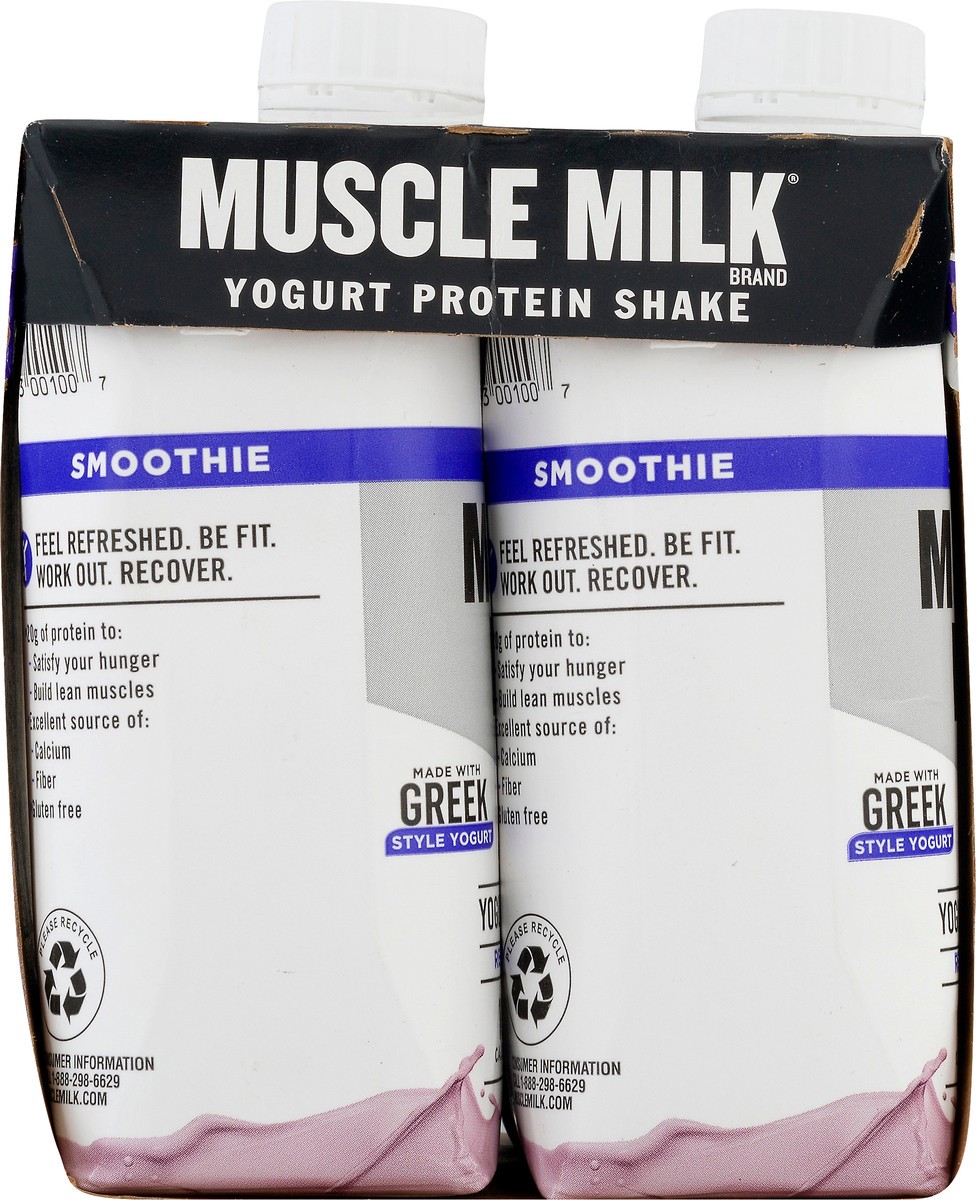 slide 8 of 13, Muscle Milk Smoothie Strawberry Banana Flavor Yogurt Protein Shake 4 ea, 4 ct