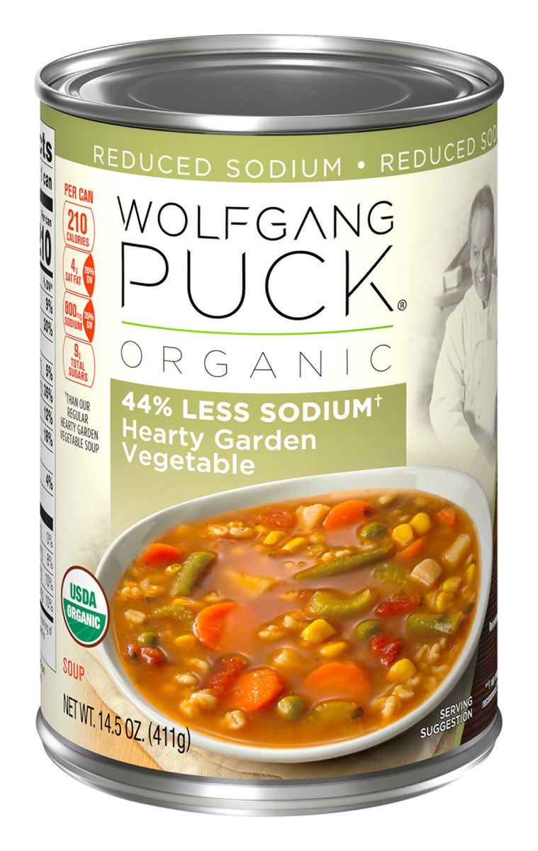 slide 5 of 11, Wolfgang Puck Organic 44% Less Sodium Hearty Garden Vegetable Soup, 14.5 oz. Can, 14.5 oz