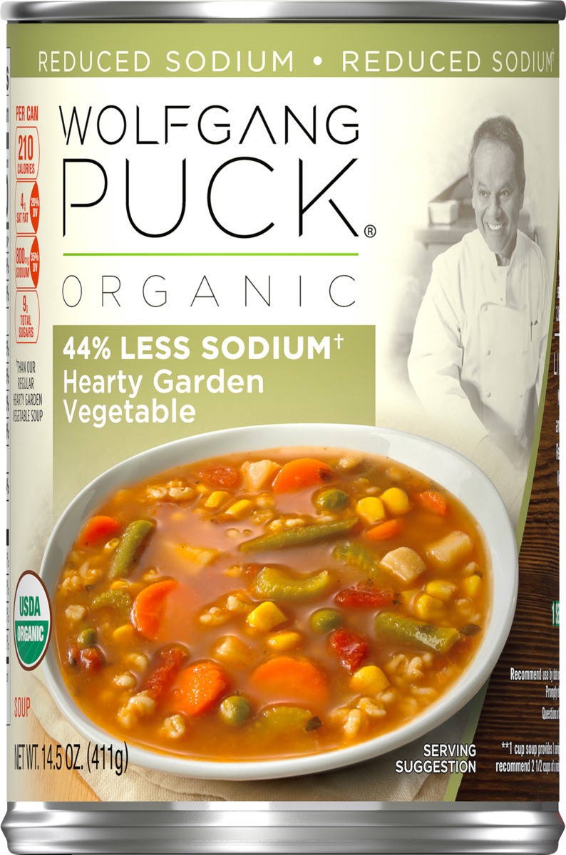 slide 11 of 11, Wolfgang Puck Organic 44% Less Sodium Hearty Garden Vegetable Soup, 14.5 oz. Can, 14.5 oz