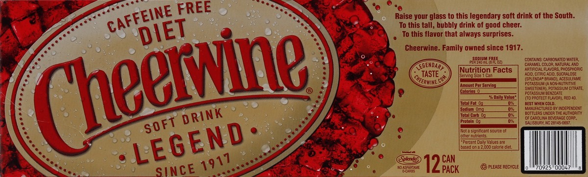 slide 6 of 7, Cheerwine Soft Drink 12 ea, 12 ct