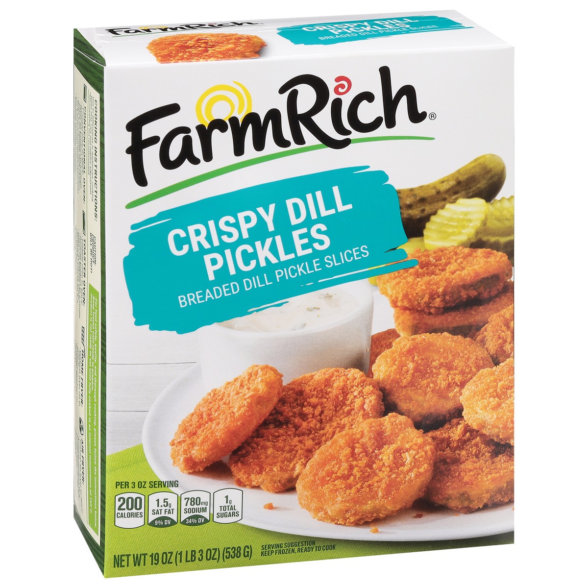 slide 5 of 9, Farm Rich Crispy Dill Pickle Slices, 19 oz (Frozen Snacks and Appetizers), 19 oz