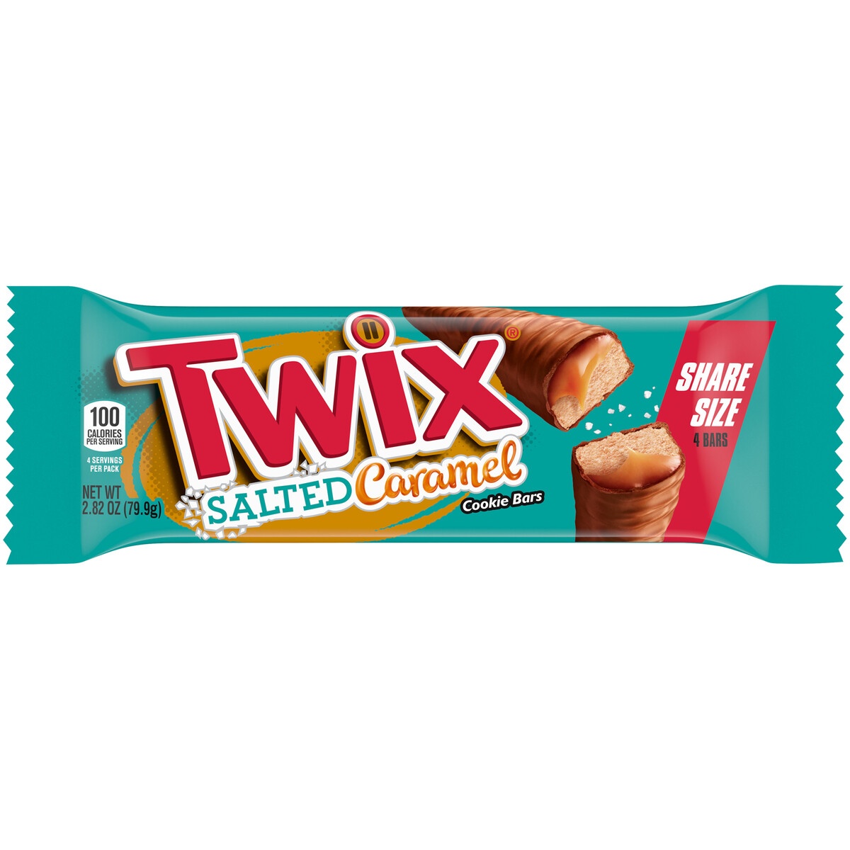 slide 1 of 1, TWIX Cookie Bars, Salted Caramel, Share Size, 2.82 oz