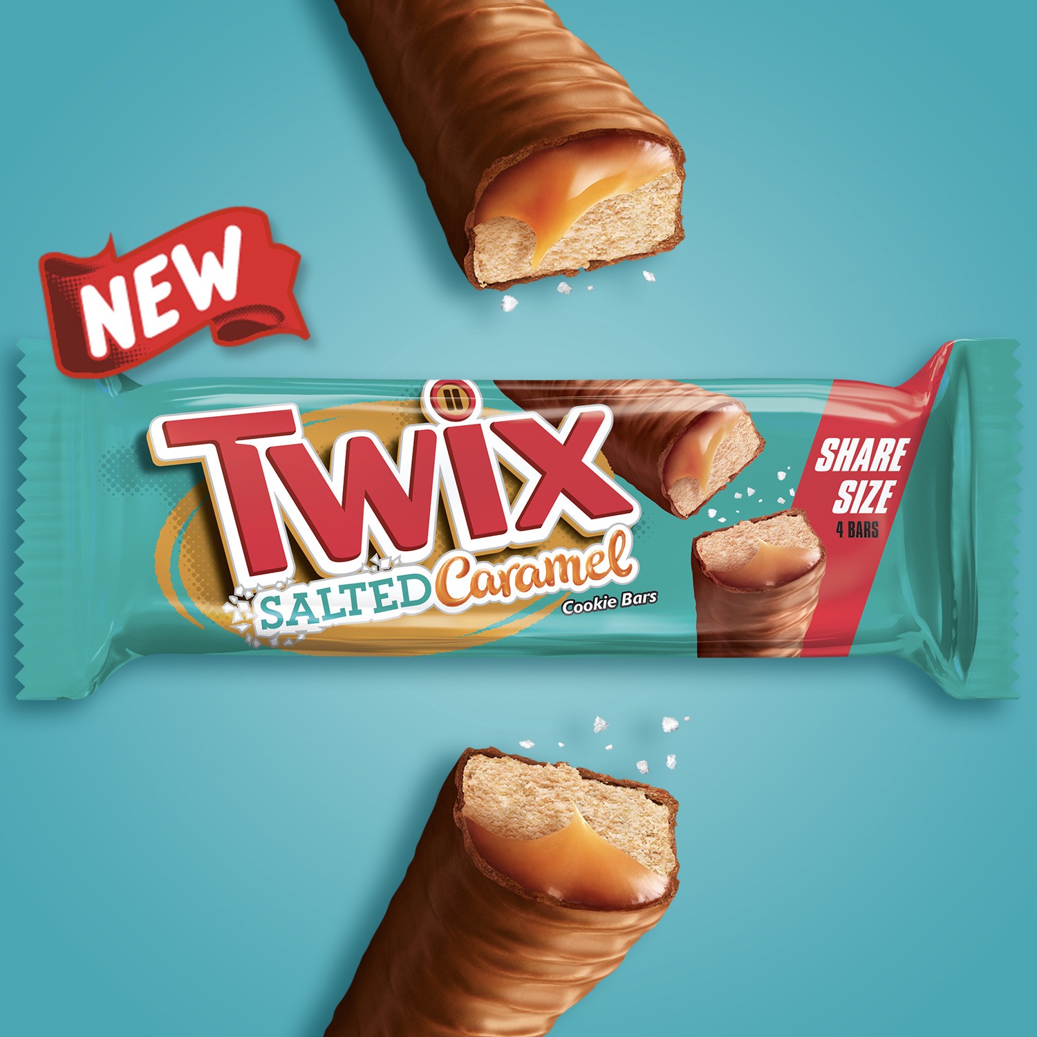 slide 5 of 8, TWIX Cookie Bars, Salted Caramel, Share Size, 2.82 oz