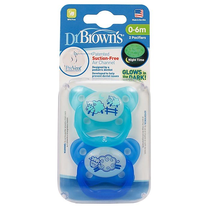 slide 2 of 2, Dr. Brown's Glow-in-the-Dark Pacifier, 0-6 Months - 2 Count, 2 ct
