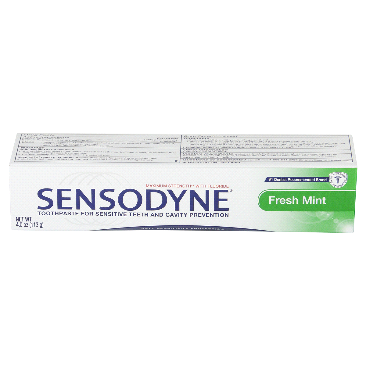 slide 4 of 4, Sensodyne Toothpaste Maximum Strength With Fluoride Fresh Mint, 4 oz