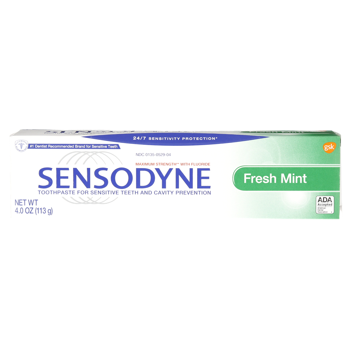slide 1 of 4, Sensodyne Toothpaste Maximum Strength With Fluoride Fresh Mint, 4 oz