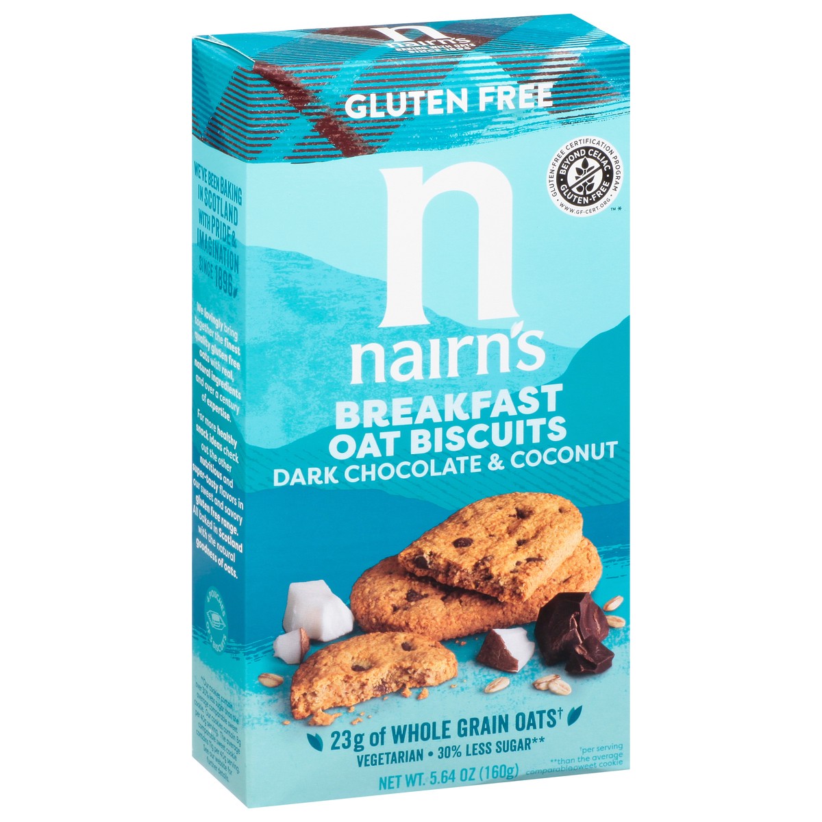 slide 5 of 13, Nairn's Gluten Free Dark Chocolate & Coconut Breakfast Oat Biscuits 5.64 oz, 5.64 oz