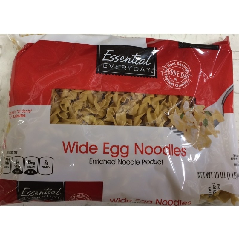 slide 1 of 1, Essential Everyday Egg Noodles, Wide, 16 oz