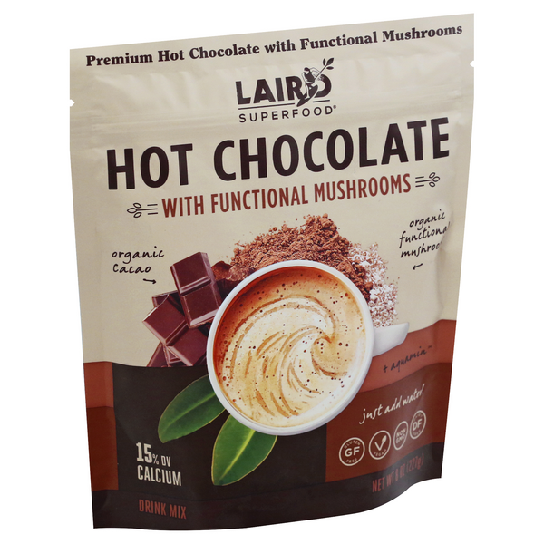 Laird Superfood Drink Mix, Hot Chocolate With Functional Mushrooms 8 oz ...